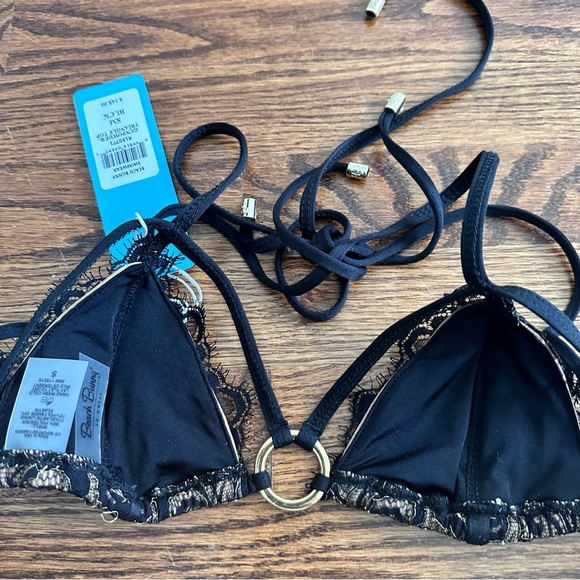 NWT Beach Bunny Black Lace Bikini Top - Picture 6 of 6